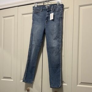Good American Straight Leg Blue Jeans
